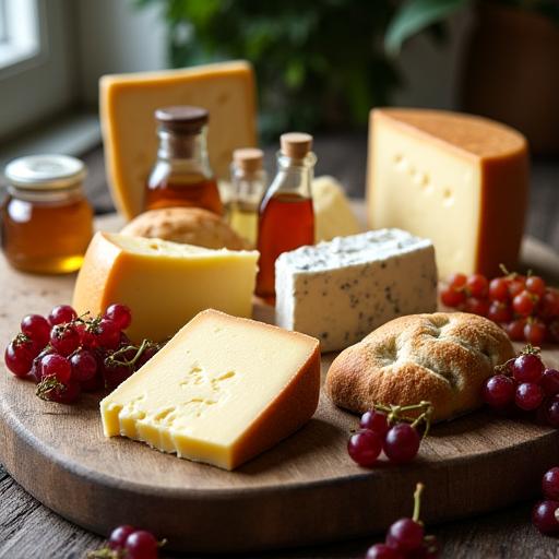 Tagliere con selezione di formaggi artigianali italiani